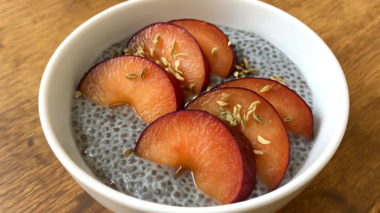 Chiasamen-Pudding mit Pflaumen und Fenchelsamen"