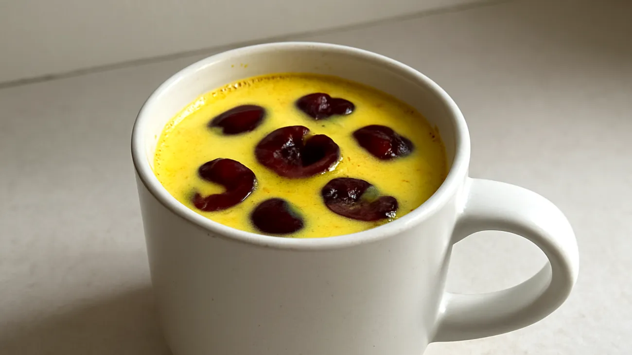 Goldene Milch mit Tart Cherry (Sauerkirschen-Kurkuma-Latte)"